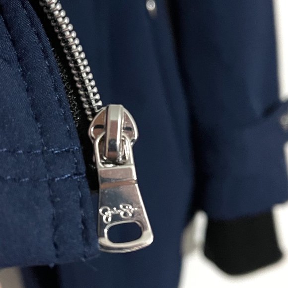 Jessica Simpson Soft Shell Tie Waist Zip Up Jacket with Thumb Holes - Picture 16 of 16